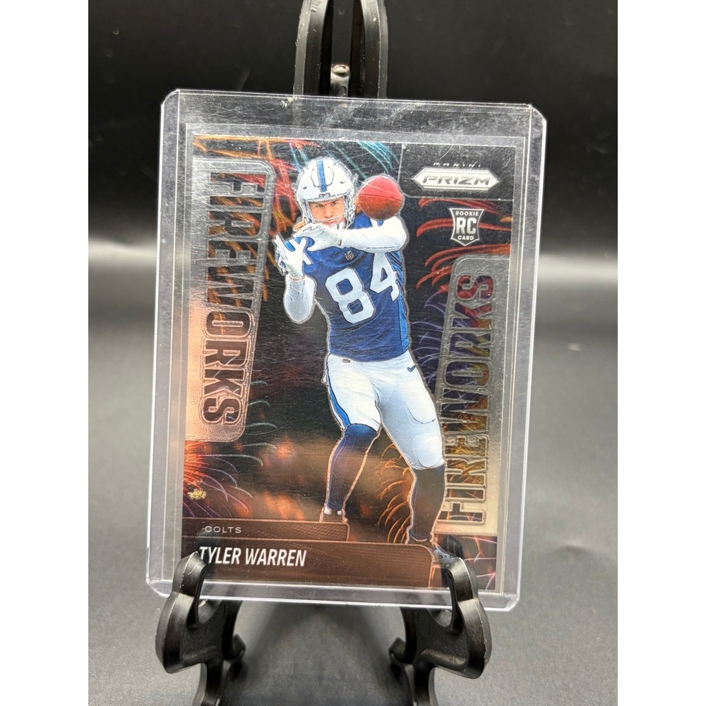 Tyler Warren 2025 Panini Prizm Fireworks #12 Rookie Insert